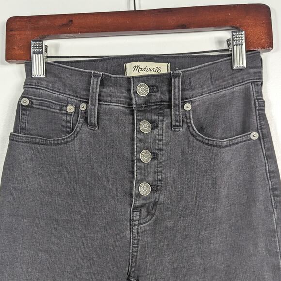 Madewell Jeans Women's Size 23 Cali Demi Boot Gray Button Fly - Picture 2 of 9
